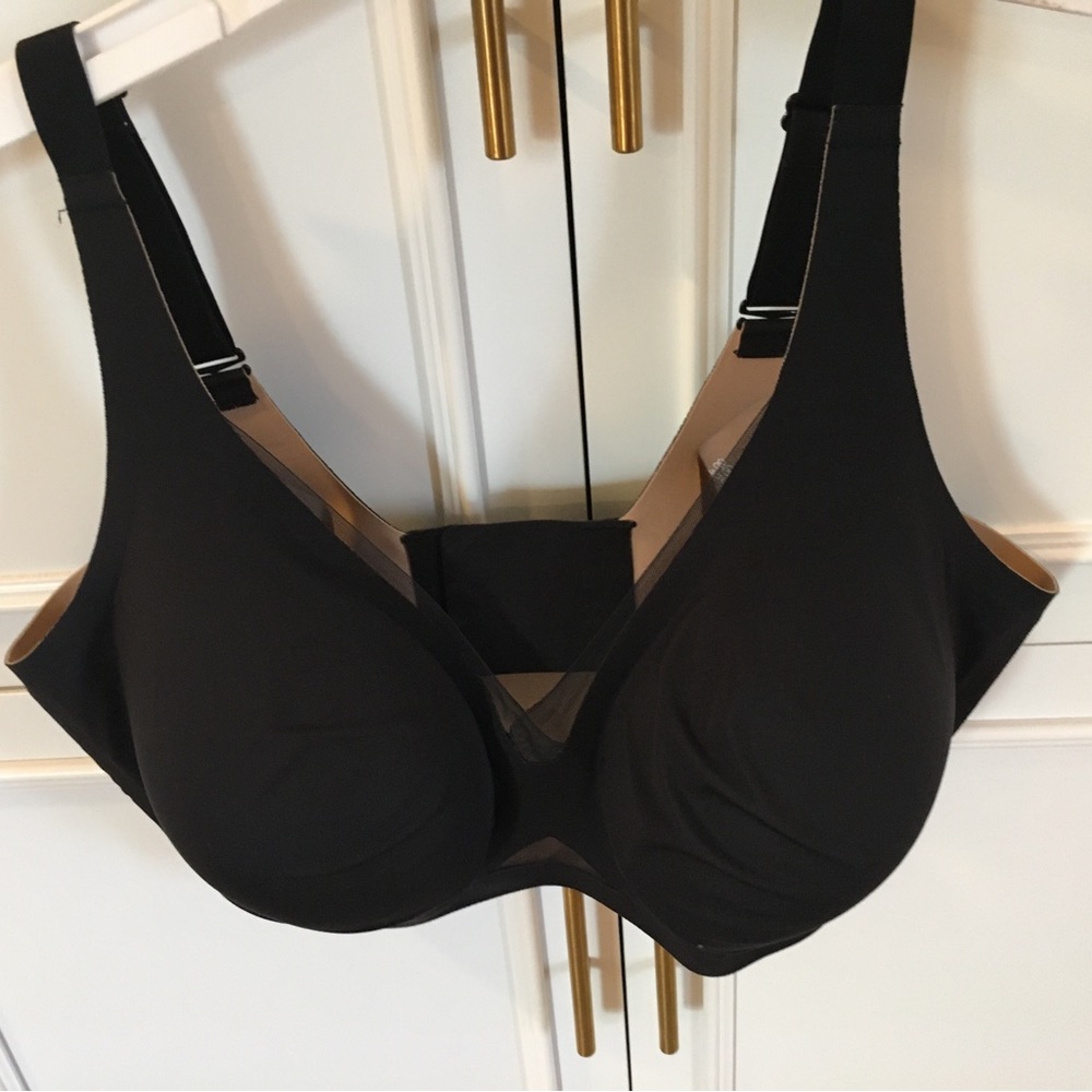 Honeylove Black Wireless Comfort Crossover Bra with Sheer Trim - Women Intimates - Picture 12 of 12